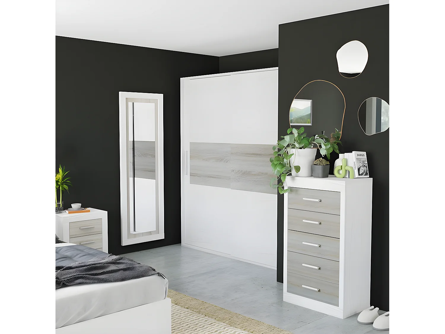 Espejo de pared Kira Andersen Pino - Gris