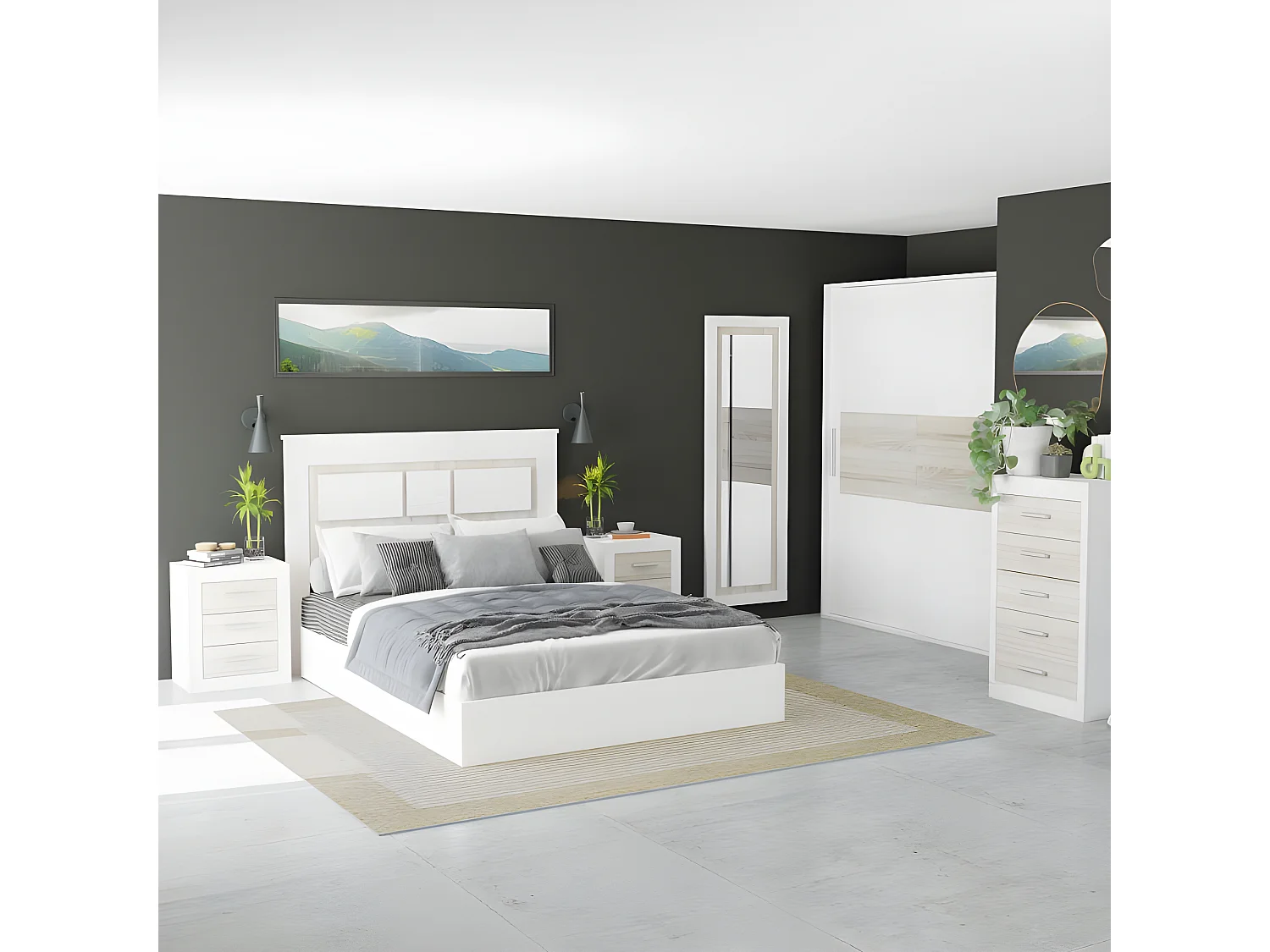 Espejo de pared Kira Andersen Pino - Gris