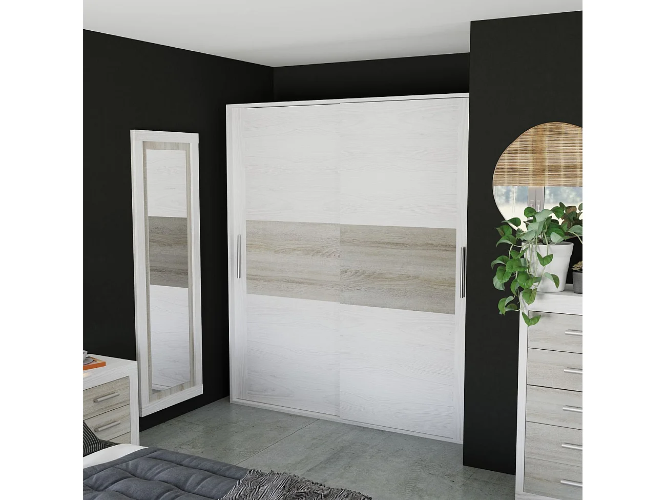 Espejo de pared Kira Andersen Pino - Gris