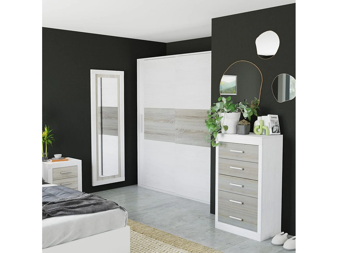 Espejo de pared Kira Andersen Pino - Gris