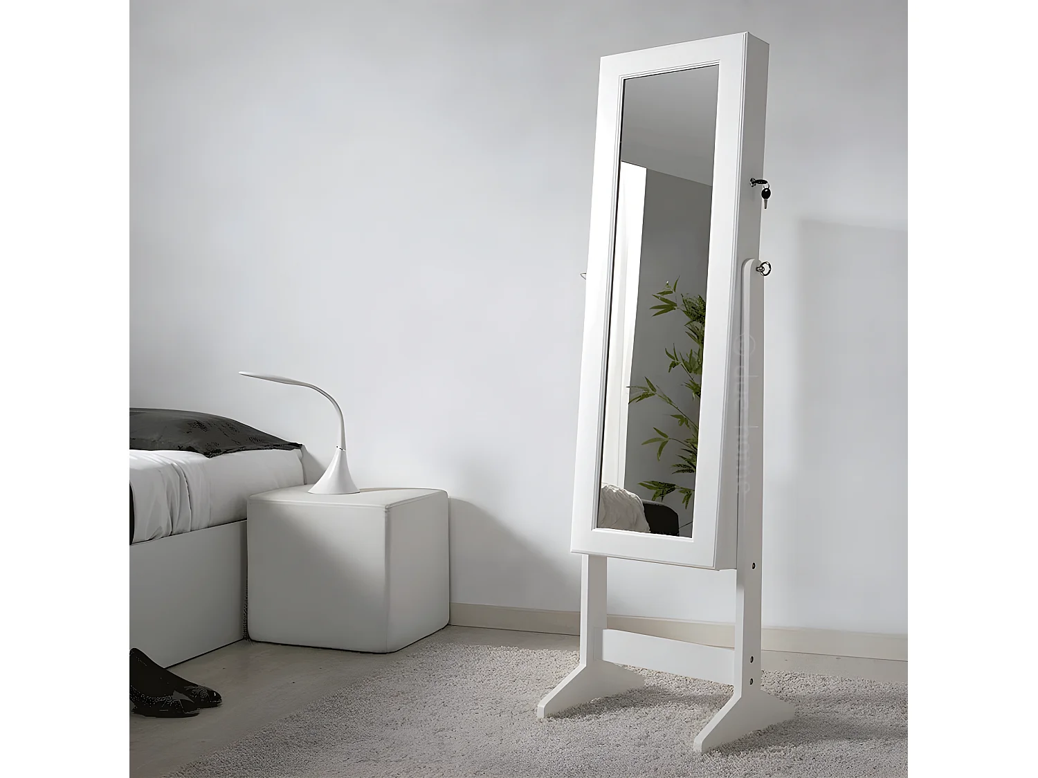 Espejo joyero Lacado Blanco