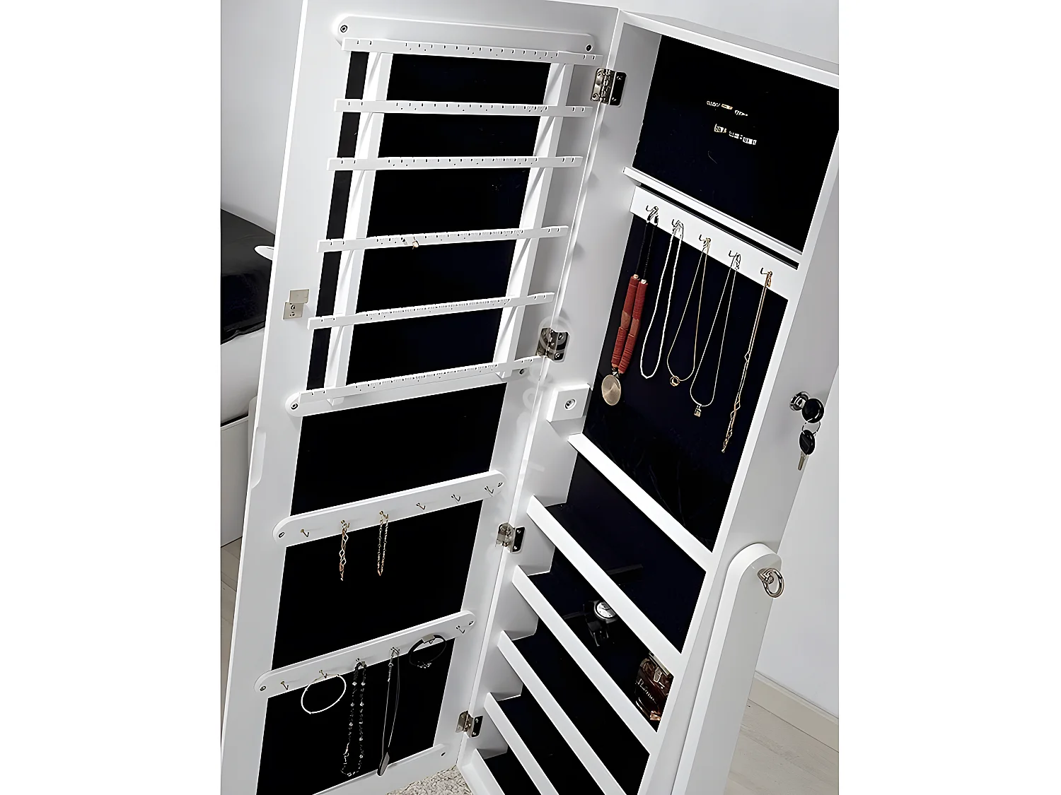 Espejo joyero Lacado Blanco