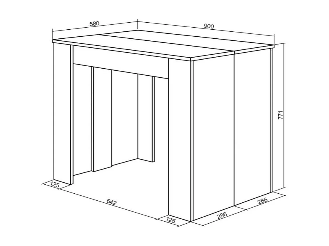 Mesa consola extensible Épsilon Gris cemento