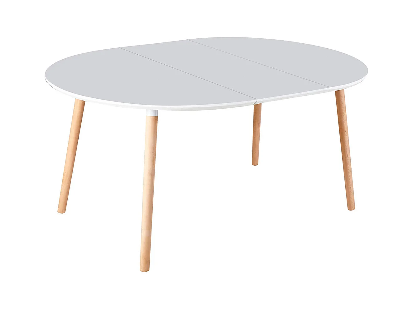 Mesa de comedor Nordika extensible forma redonda blanco/haya 100-140-180 cm Adec