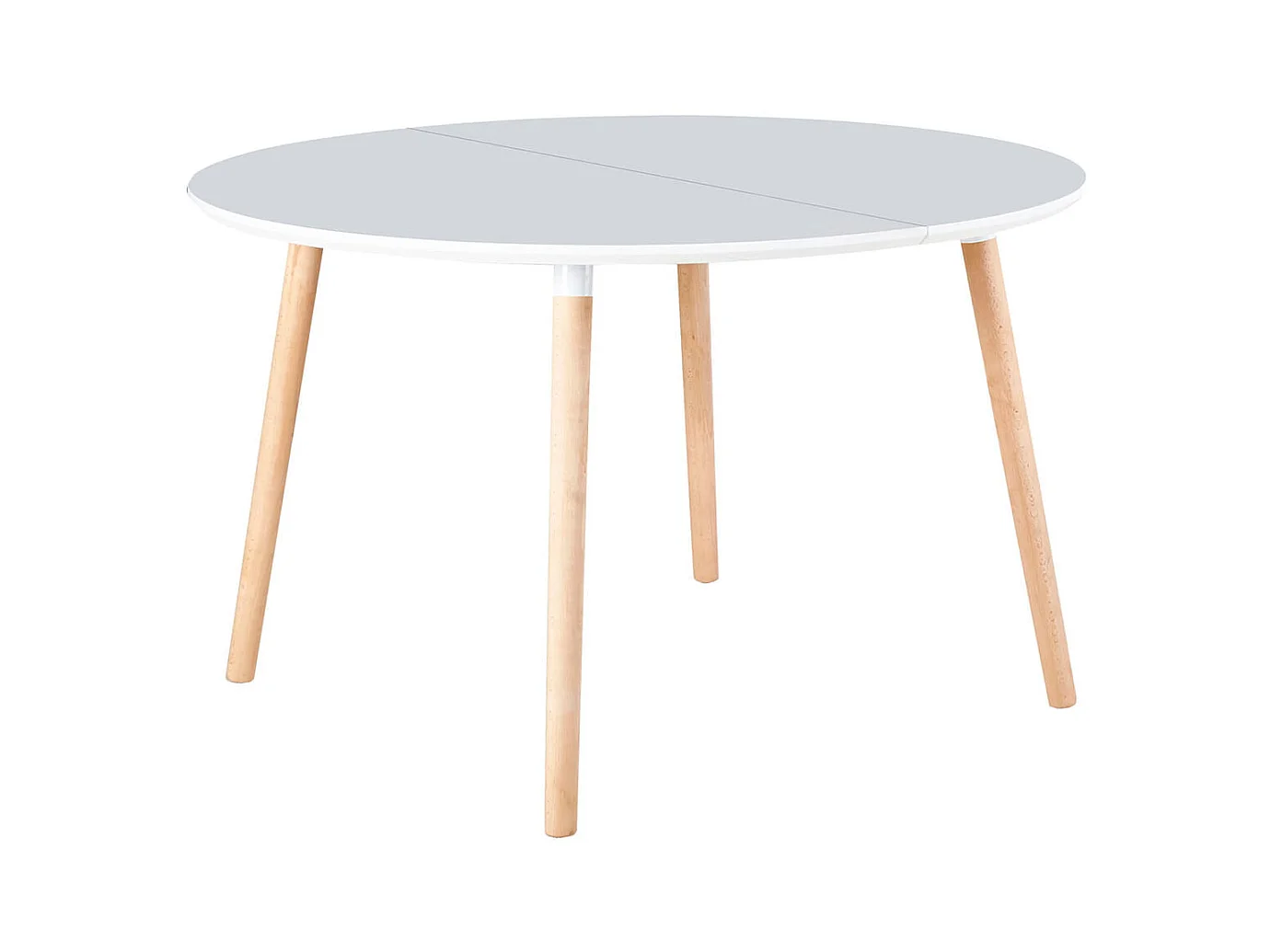 Mesa de comedor Nordika extensible forma redonda blanco/haya 100-140-180 cm Adec