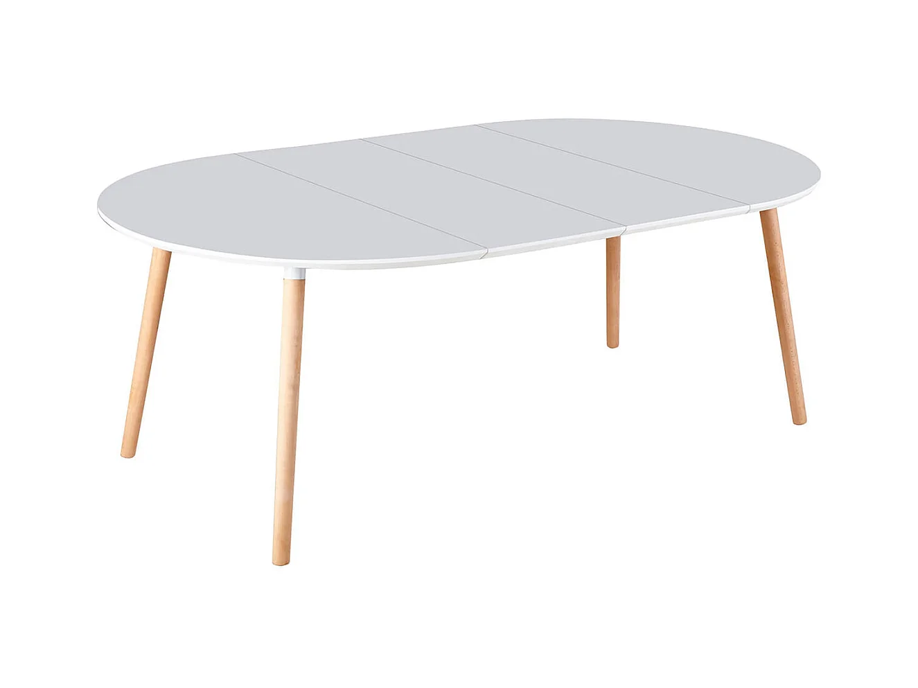 Mesa de comedor Nordika extensible forma redonda blanco/haya 100-140-180 cm Adec