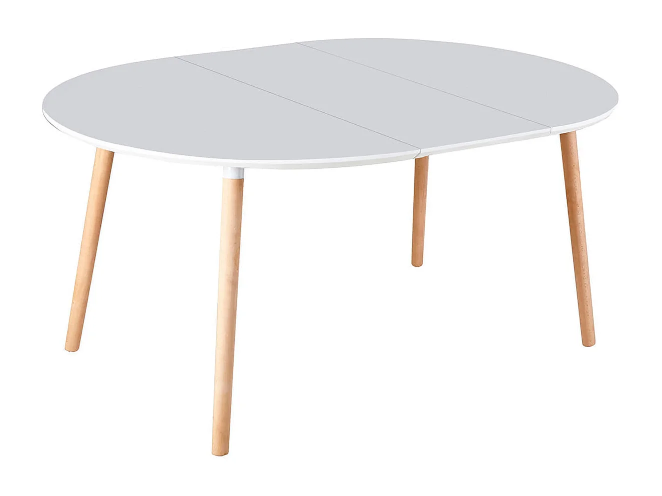 Mesa circular extensível Nordika Branco - Madeira de faia