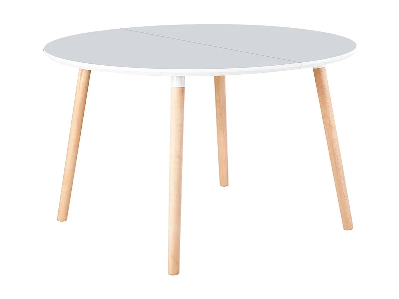 Mesa circular extensível Nordika Blanco - Madera de haya