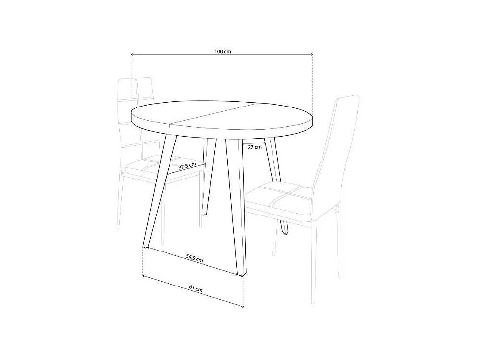 Mesa de comedor Berg extensible forma redonda roble nordish/blanco 76x100-140-180x100 cm Adec