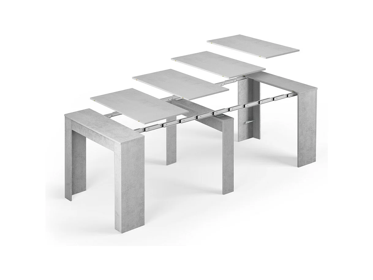 Consola de comedor extensible Funzionale 5 posiciones cemento