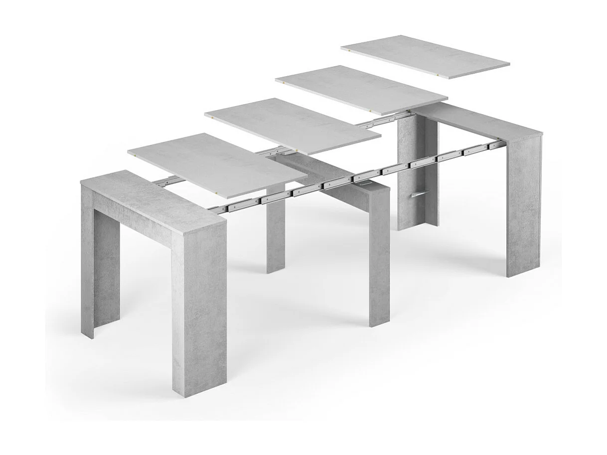 Mesa de consola extensível Kendra Cemento