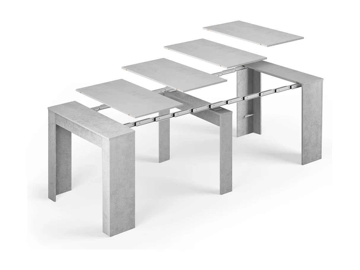 Mesa de consola extensível Kendra Cimento