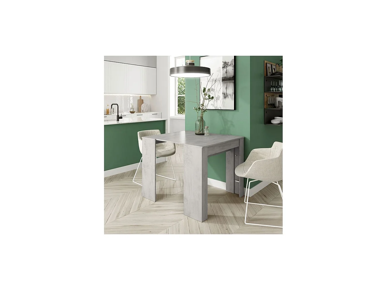 Table à manger LENA extensible L51-237cm - Béton