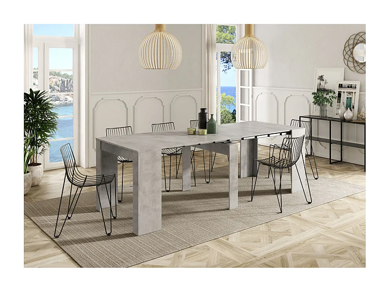 Table à manger LENA extensible L51-237cm - Béton