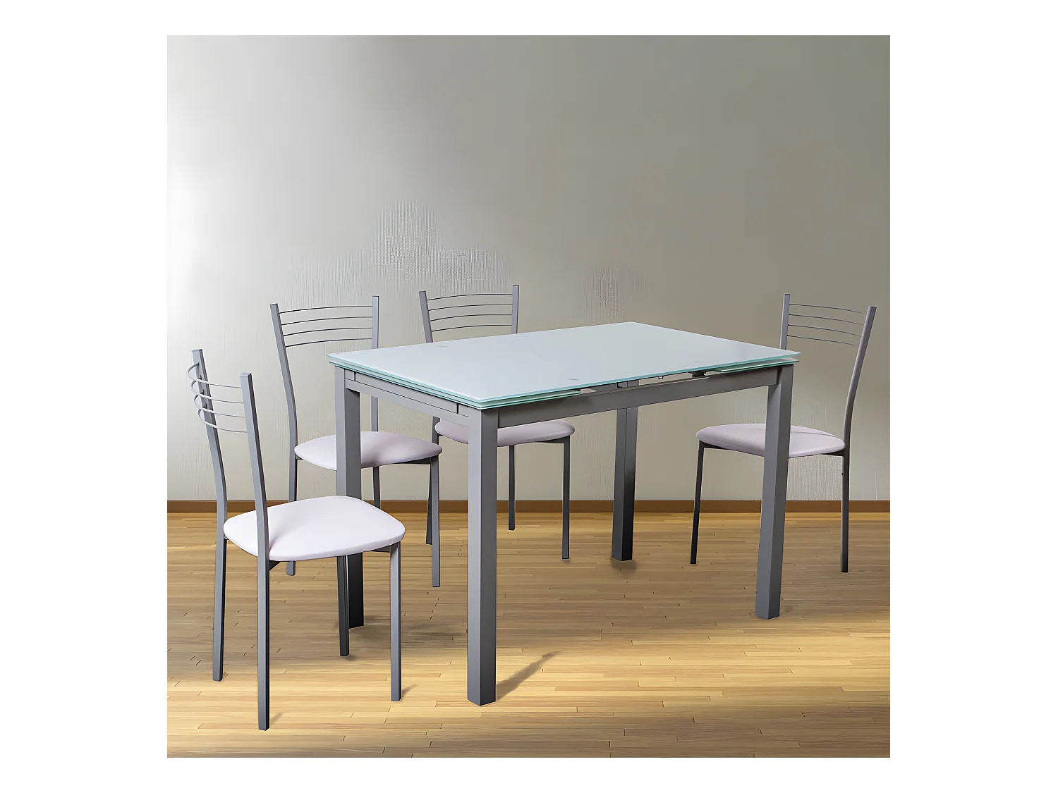 Mesa de cocina extensible Chef Gris - Blanco