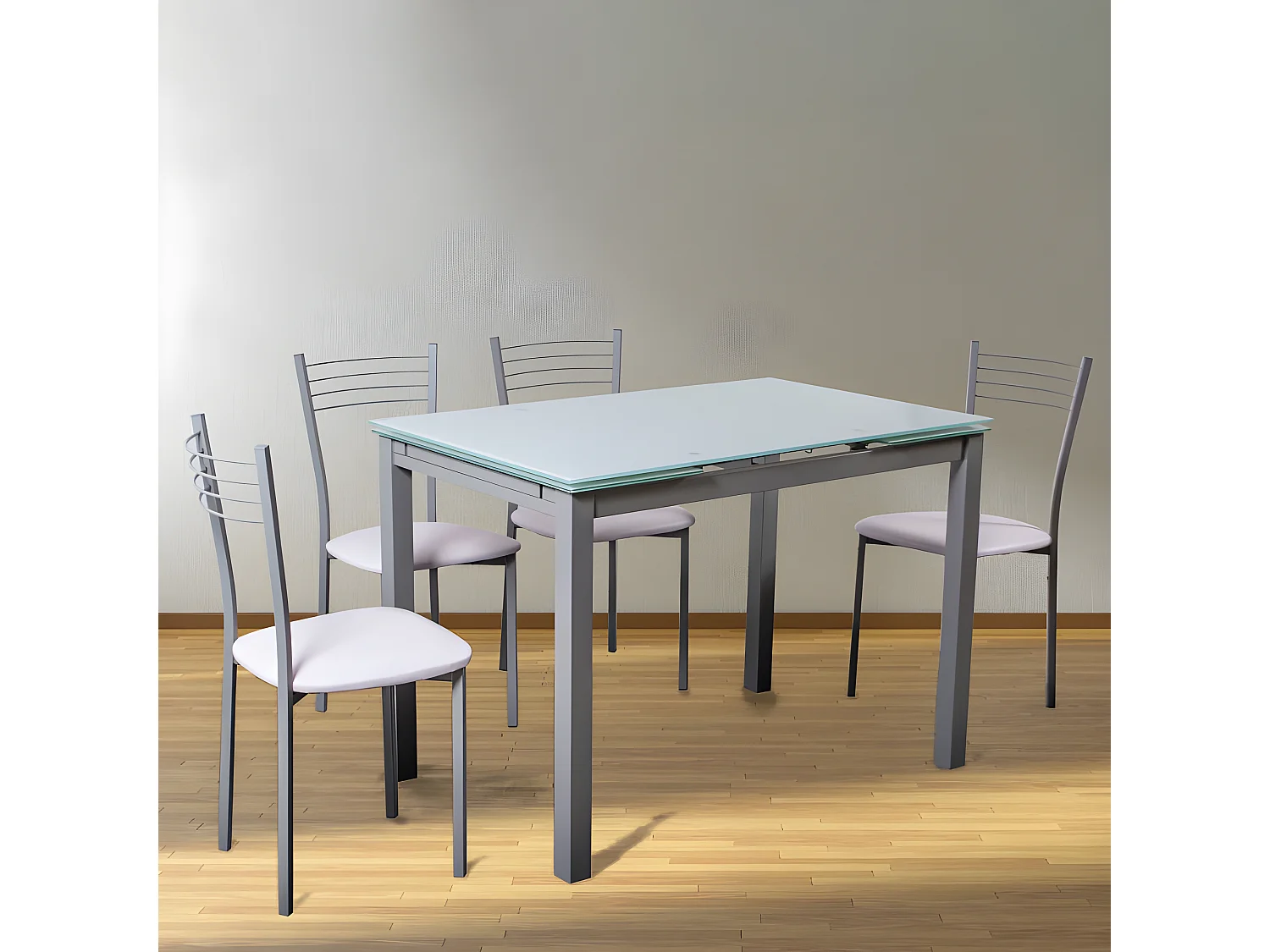 Mesa de cocina extensible Chef Gris - Blanco