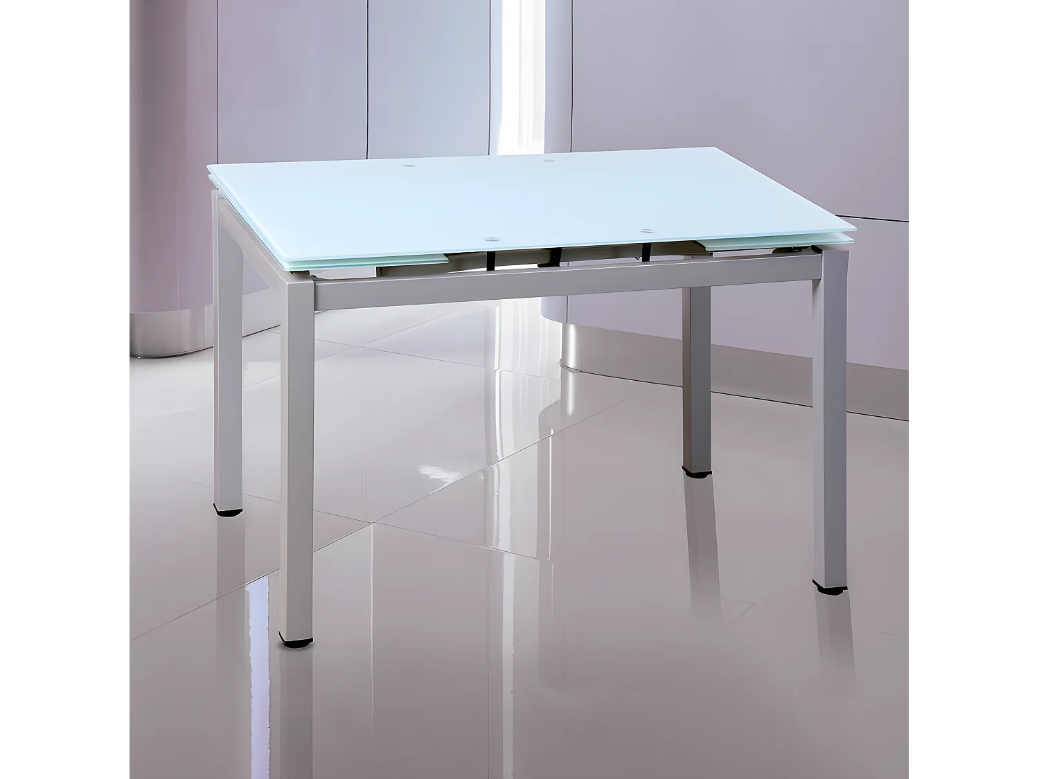 Mesa de cocina extensible Chef Gris - Blanco