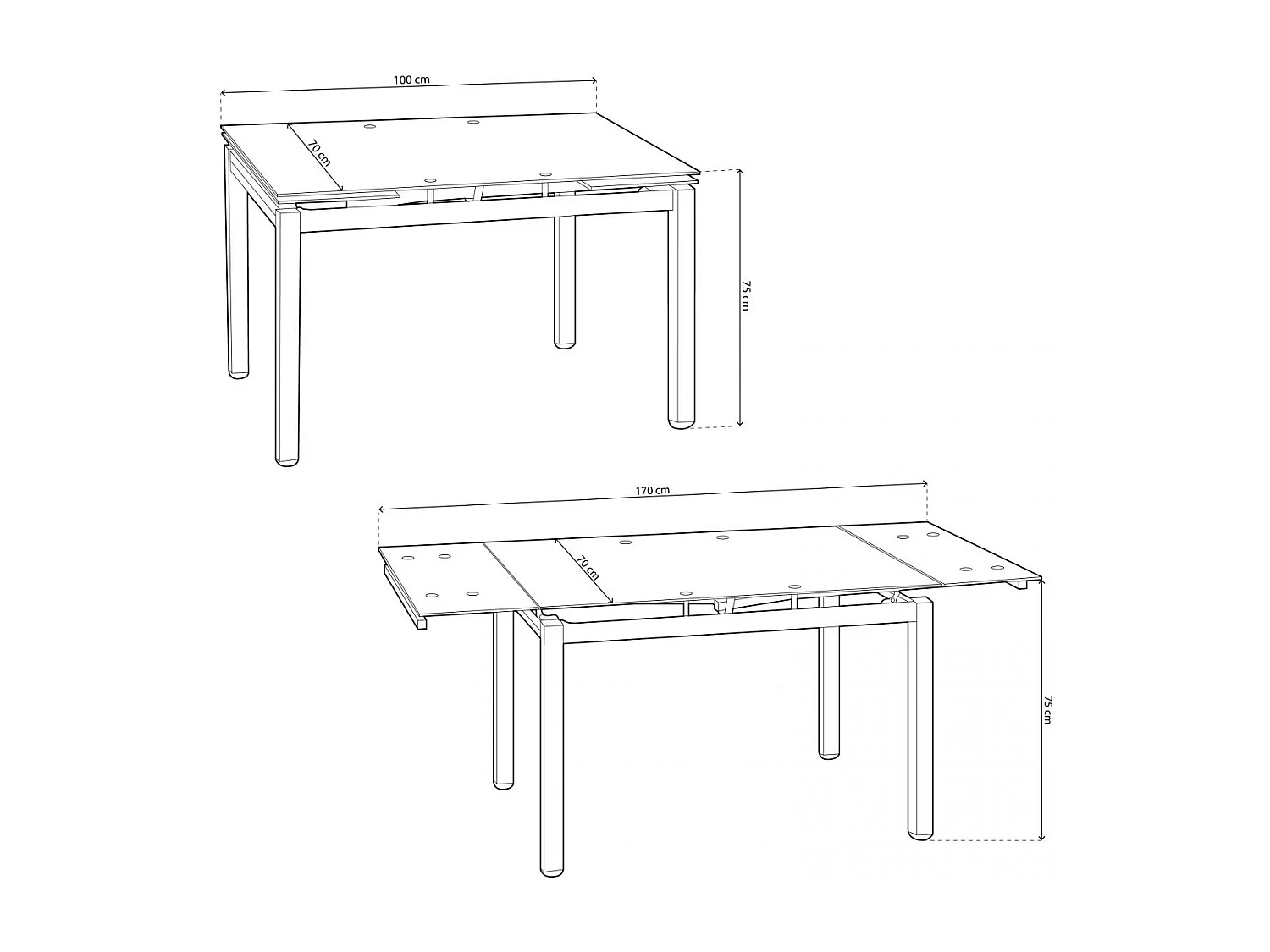 Mesa de cozinha extensível Chef