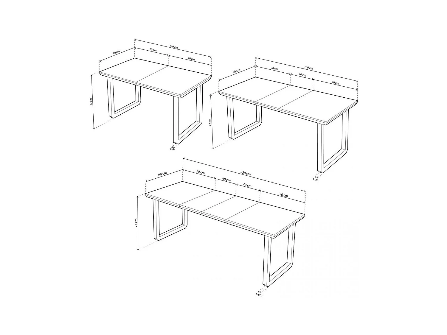 Mesa de comedor extensible Roma roble Honey/negro 77x140x80 cm Adec