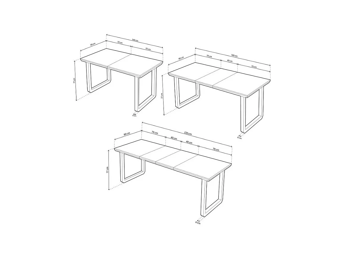 Mesa de comedor extensible Roma roble Honey/negro 77x140x80 cm Adec
