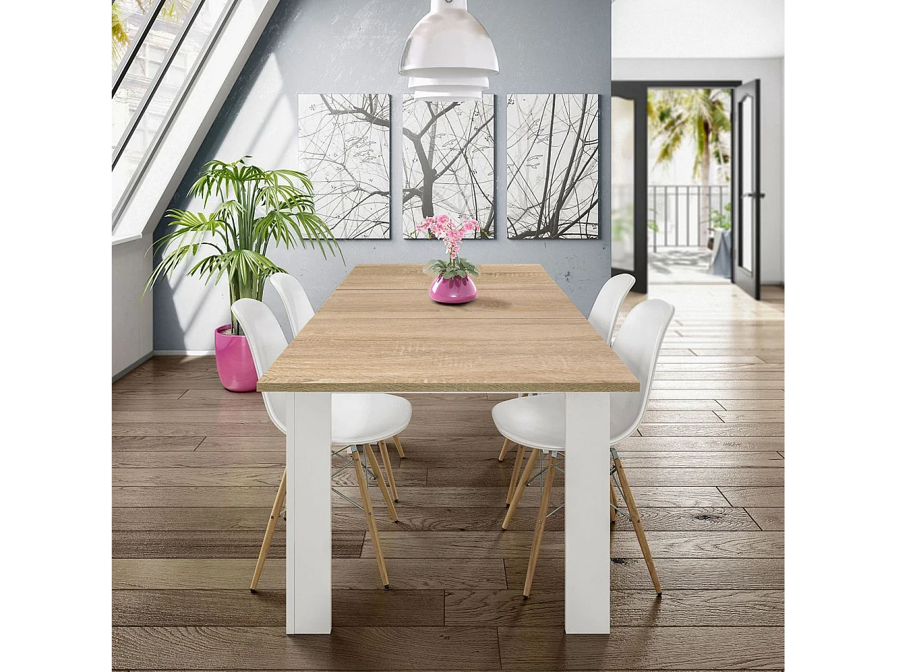 Mesa de jantar extensível Kendra 123