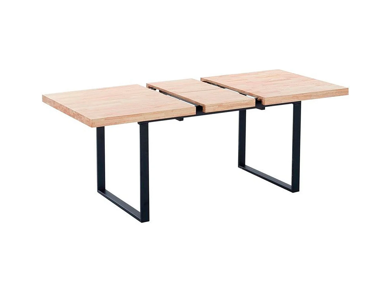 Mesa de comedor extensible Natural roble Nordish/negro 140-180x80x76 cm Adec