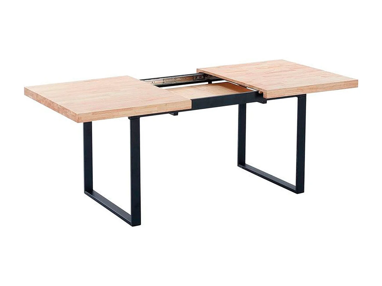 Mesa de comedor extensible Natural roble Nordish/negro 140-180x80x76 cm Adec