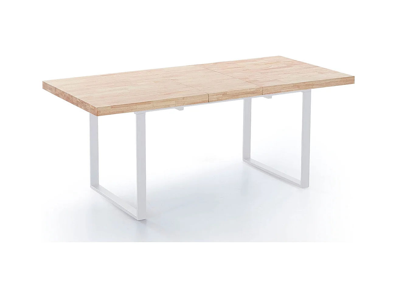 Mesa de comedor extensible Natural roble nordish/blanco 76x140-180x80 cm Adec
