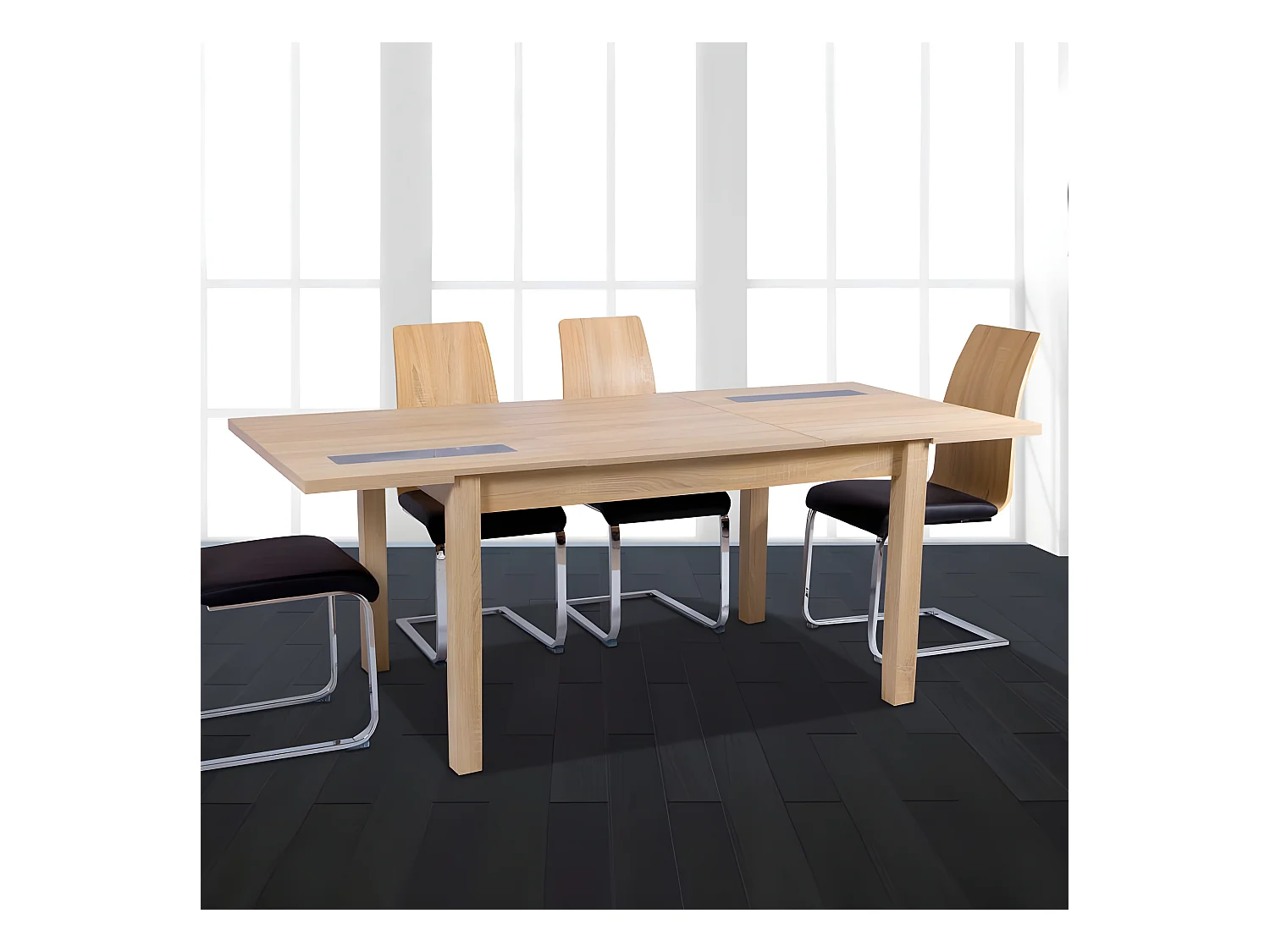 Mesa extensible 140cm C/Negro Lara Cambria