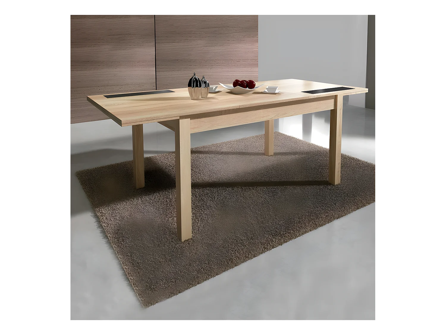 Mesa extensible 140cm C/Negro Lara Cambria