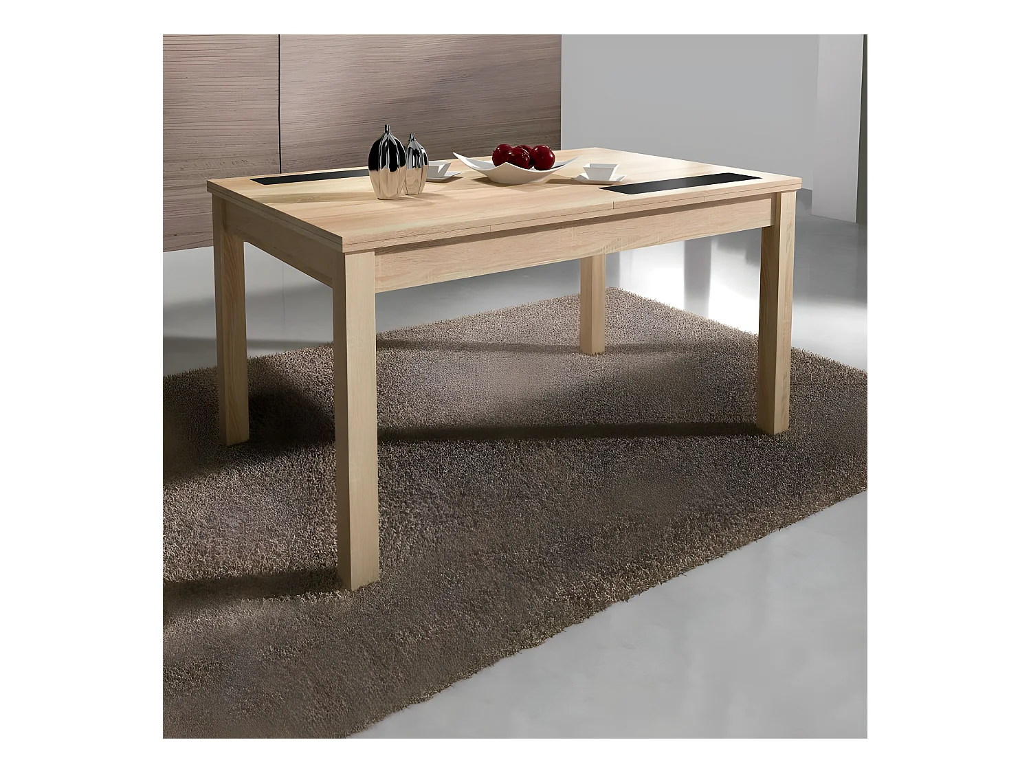 Mesa extensible 140cm C/Negro Lara Cambria