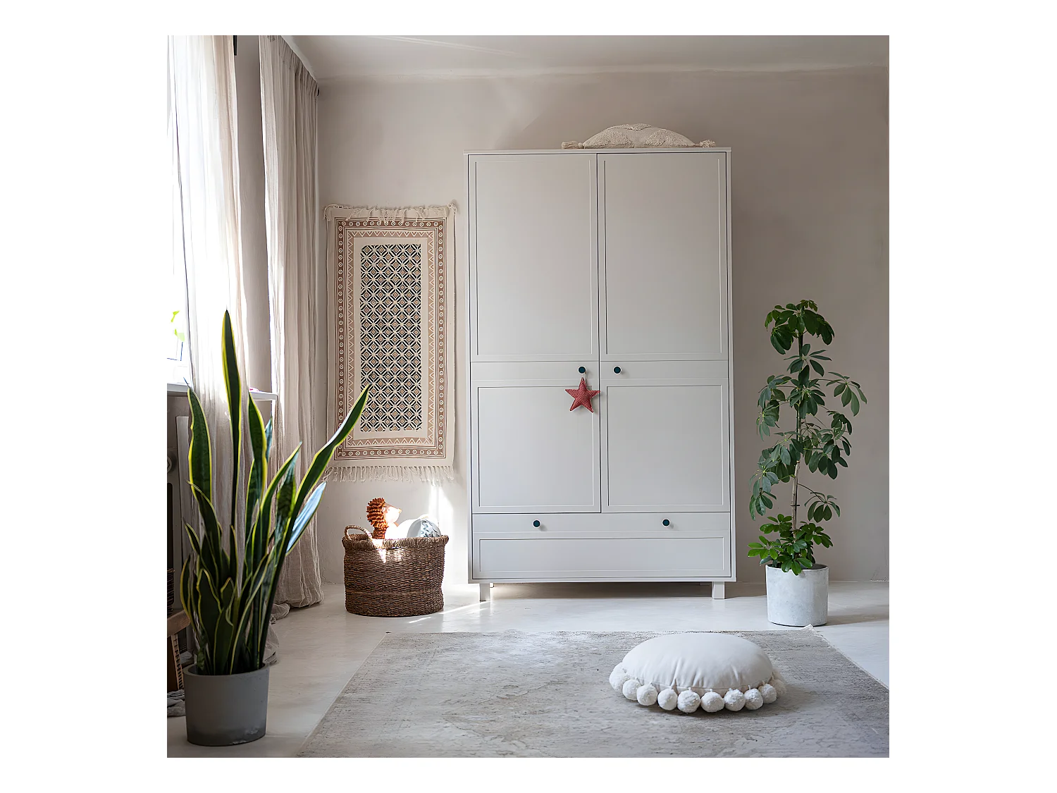 Armoire 2 portes 1 tiroir Gabriel - Cachemire