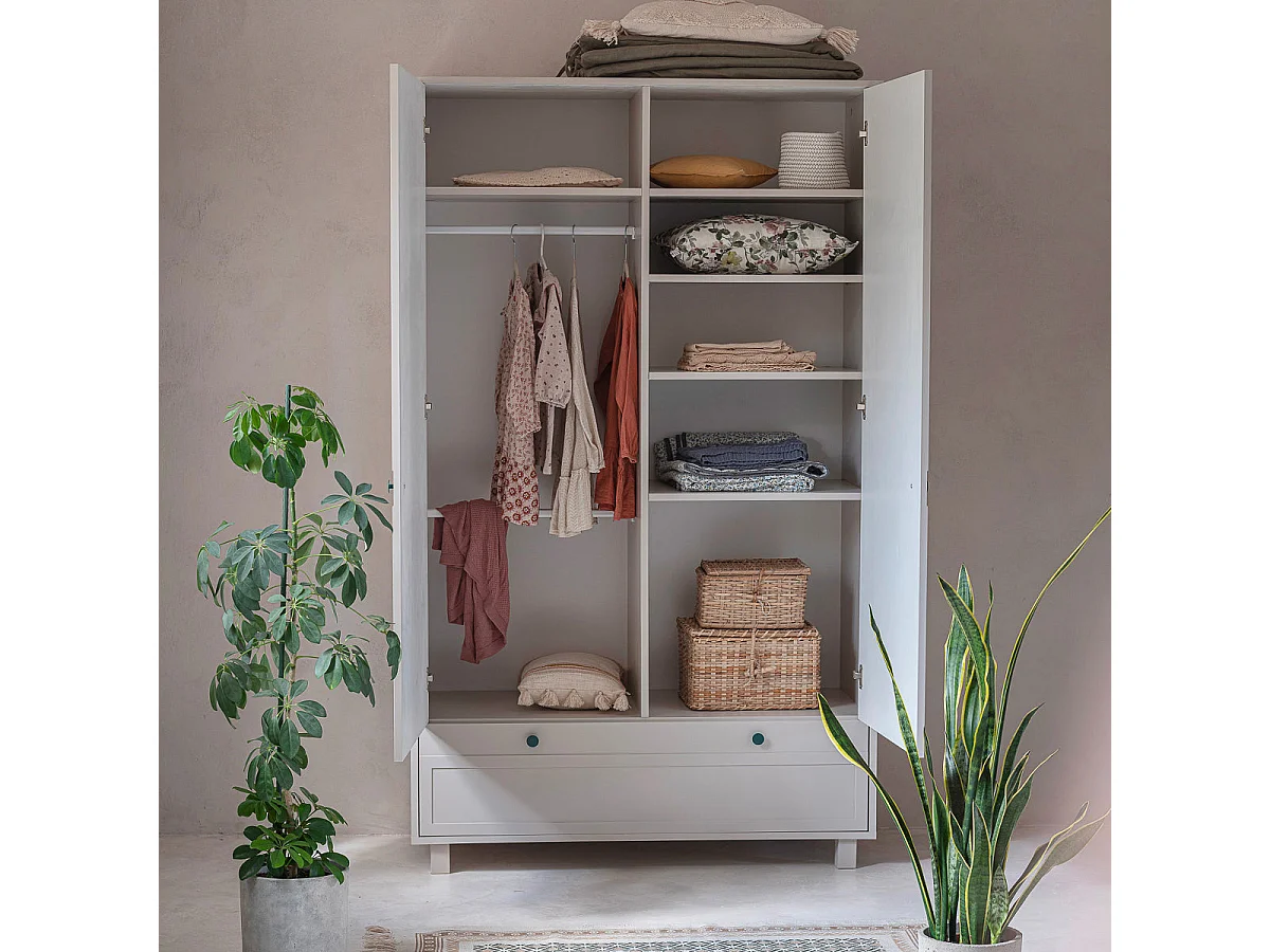 Armoire 2 portes 1 tiroir Gabriel - Cachemire