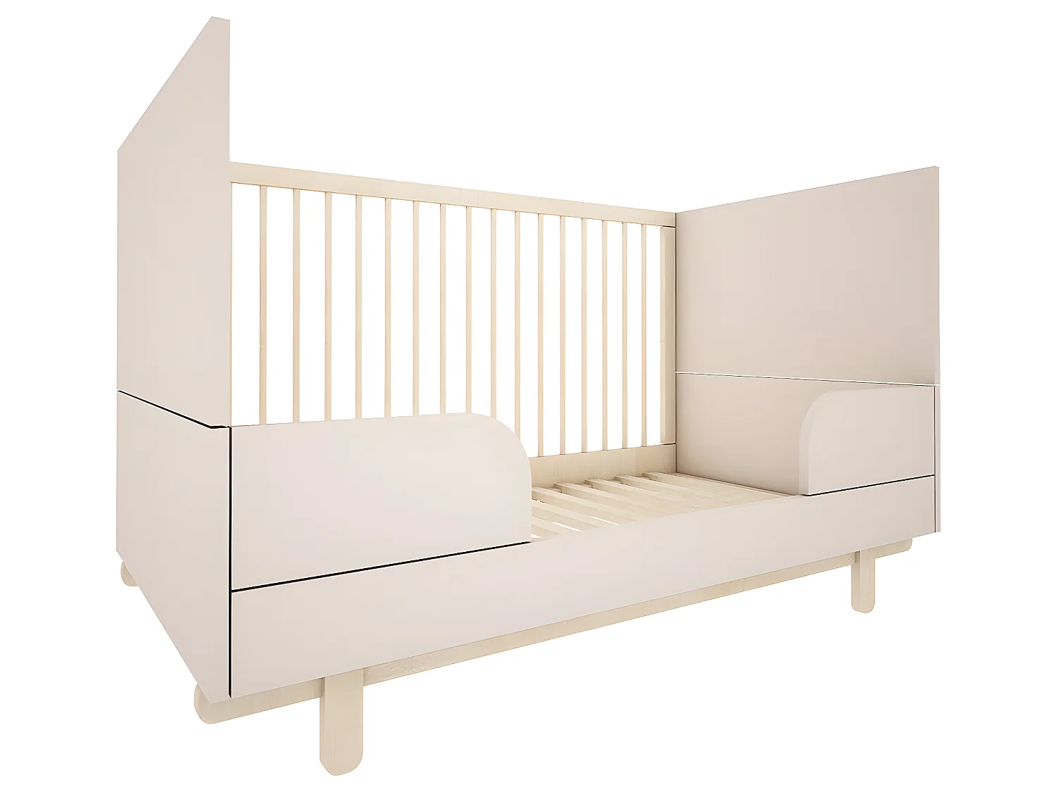 Lit évolutif 70x140 et armoire 2 portes Romy - Cachemire