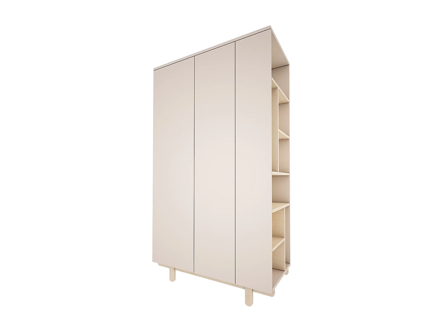 Lit évolutif 70x140 et armoire 2 portes Romy - Cachemire