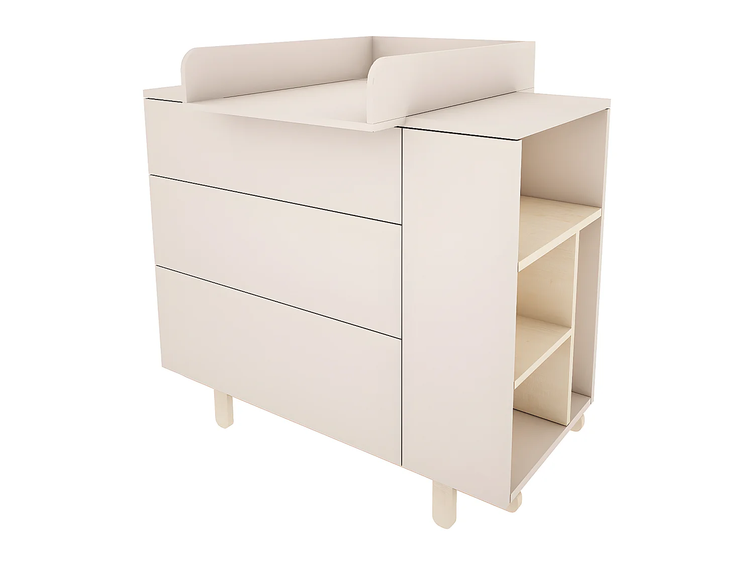 Chambre complète lit évolutif 70x140 commode à langer et armoire 2 portes Romy - Cachemire