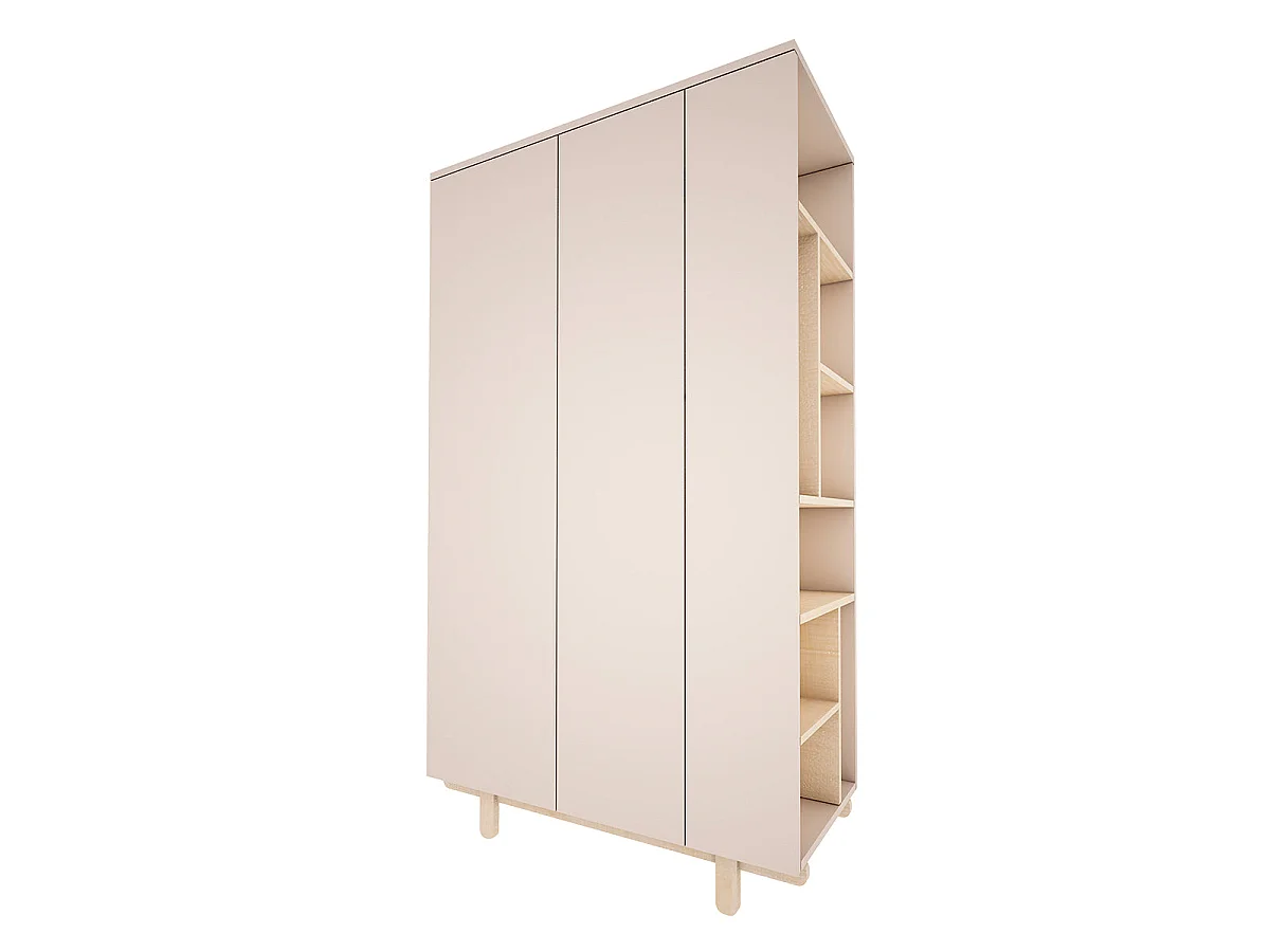 Chambre complète lit évolutif 70x140 commode à langer et armoire 2 portes Romy - Cachemire