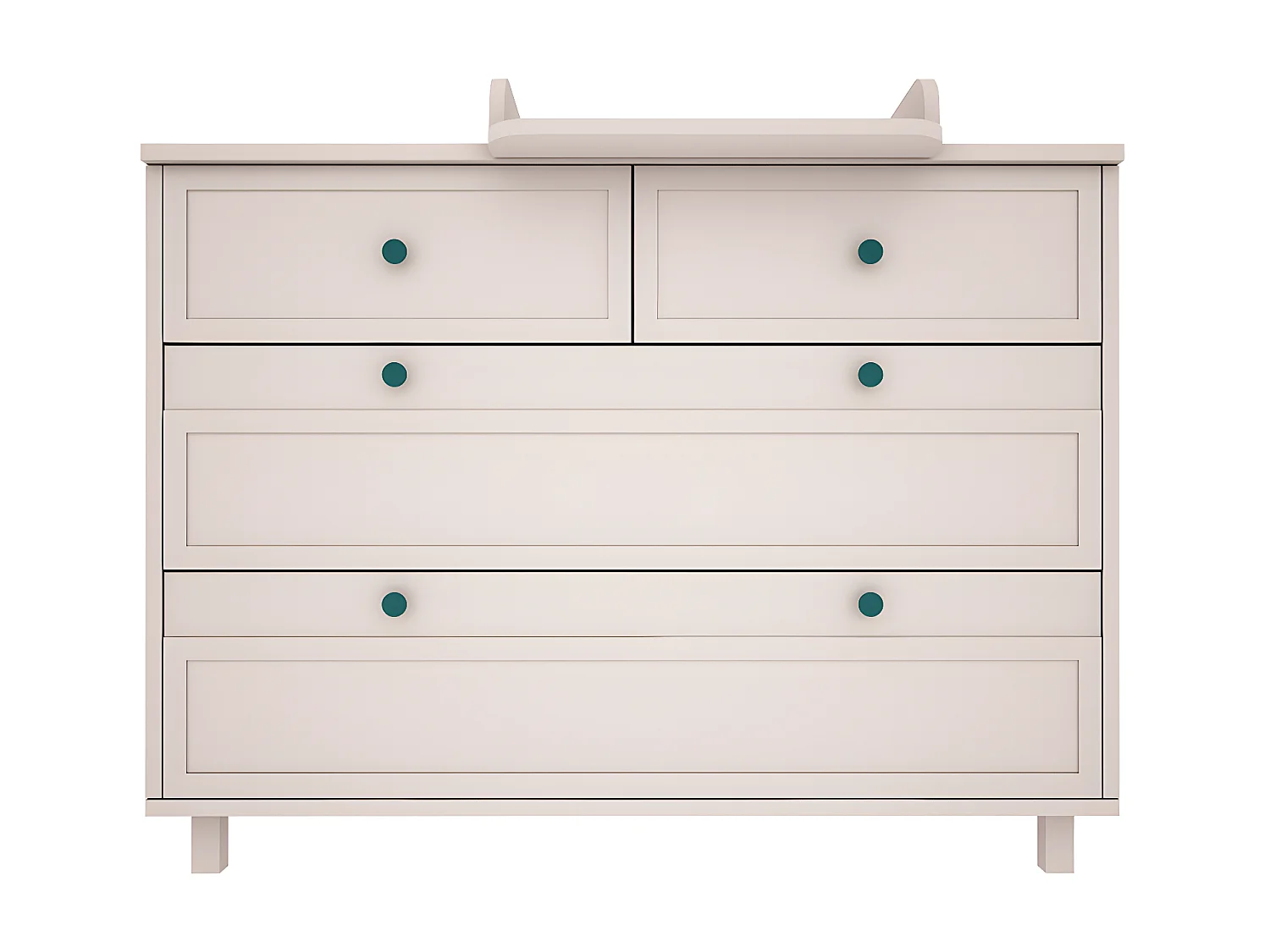 Chambre complète lit évolutif 70x140 commode à langer et armoire 2 portes Gabriel - Cachemire