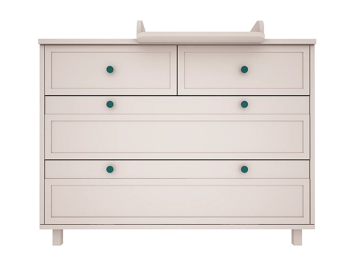 Chambre complète lit évolutif 70x140 commode à langer et armoire 2 portes Gabriel - Cachemire