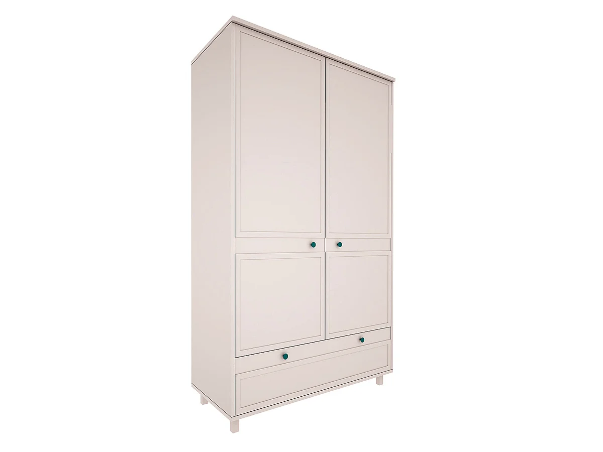 Chambre complète lit évolutif 70x140 commode à langer et armoire 2 portes Gabriel - Cachemire