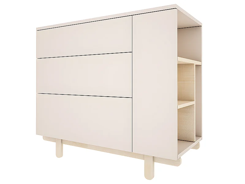 Commode 3 tiroirs Romy - Cachemire