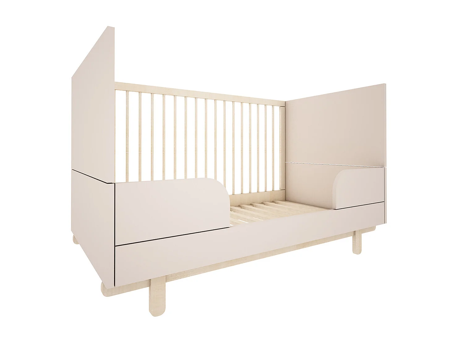 Lit évolutif 70x140 et commode 3 tiroirs Romy - Cachemire