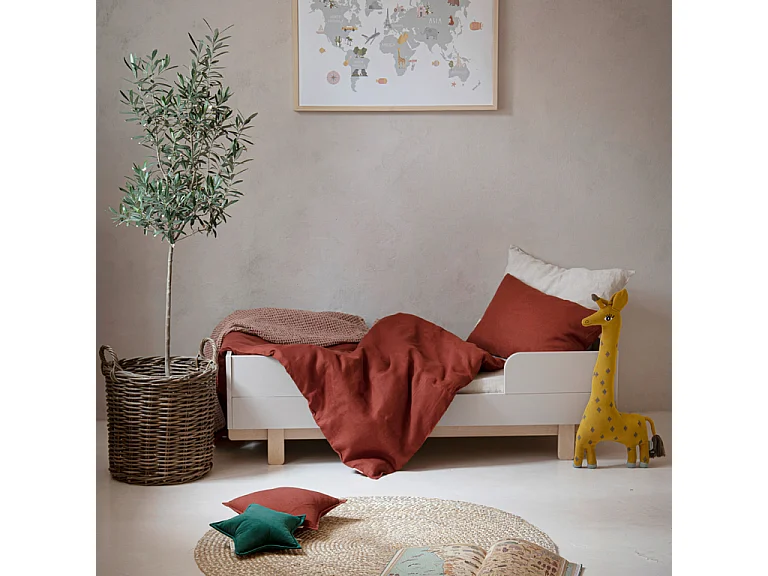 Lit évolutif 70x140 et commode 3 tiroirs Romy - Cachemire