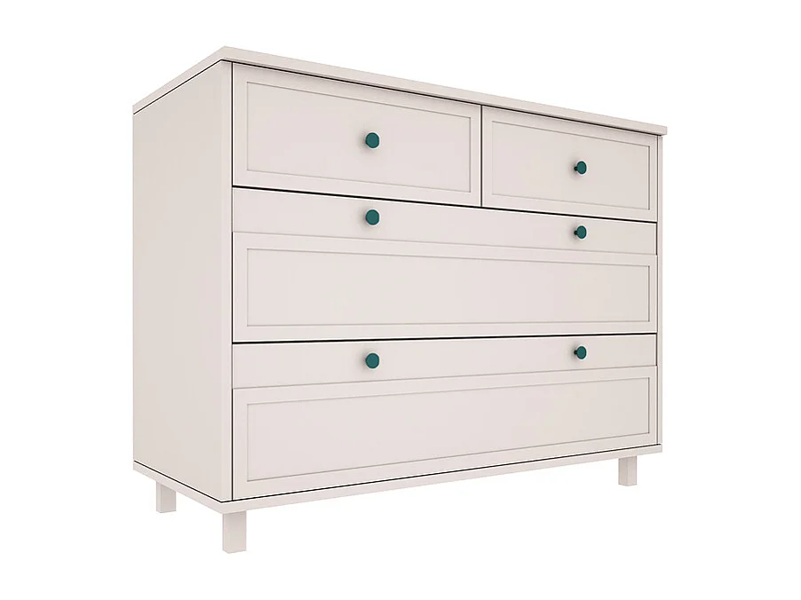 Lit évolutif 70x140 et commode 4 tiroirs Gabriel - Cachemire