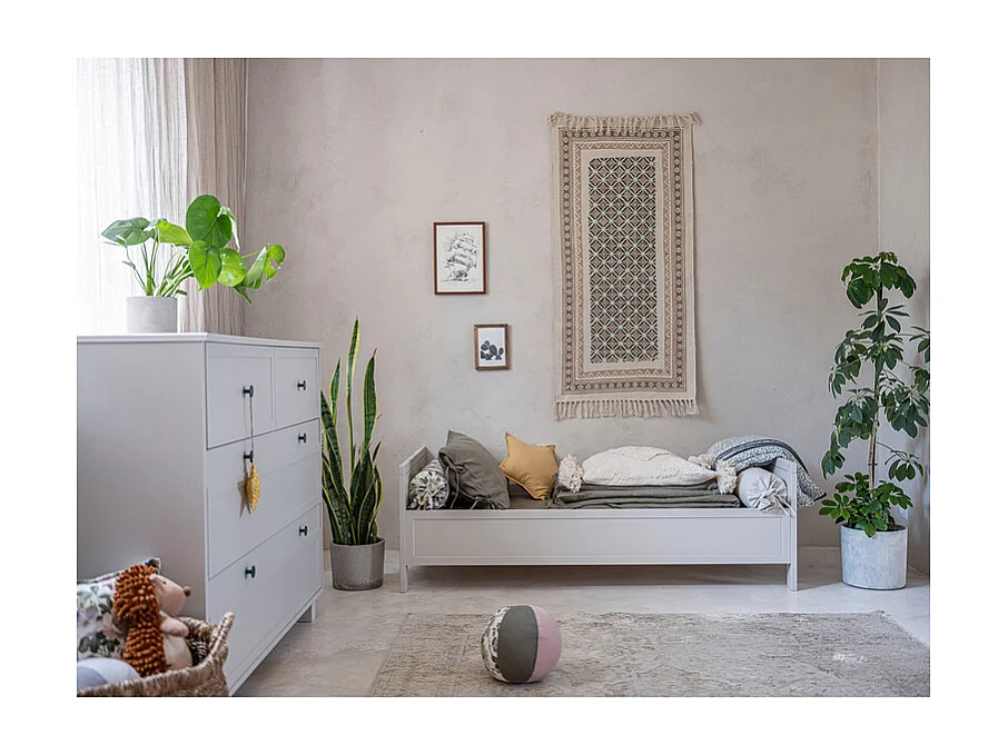 Lit évolutif 70x140 et commode 4 tiroirs Gabriel - Cachemire