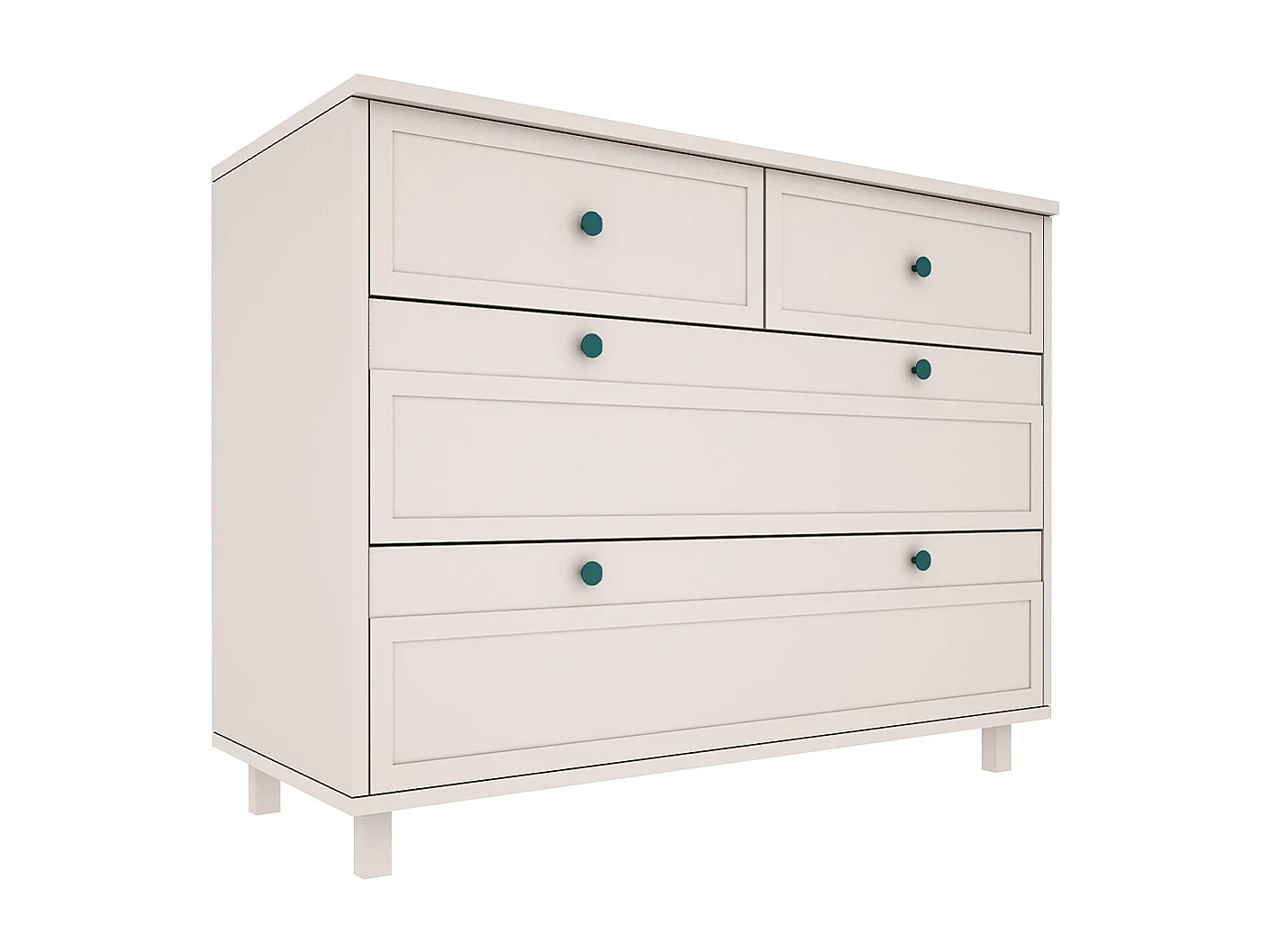 Lit évolutif 70x140 et commode 4 tiroirs Gabriel - Cachemire