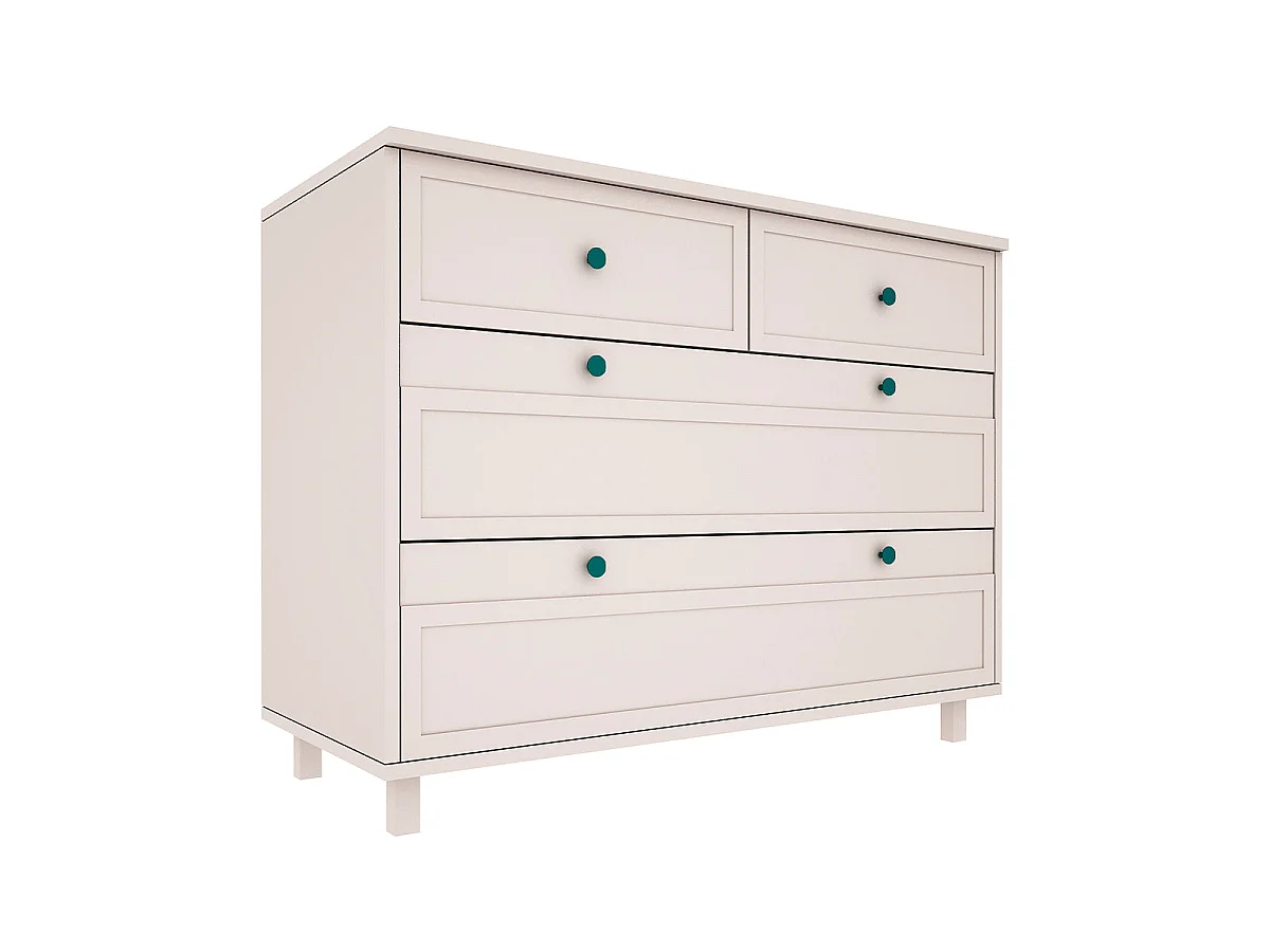 Lit évolutif 70x140 et commode 4 tiroirs Gabriel - Cachemire