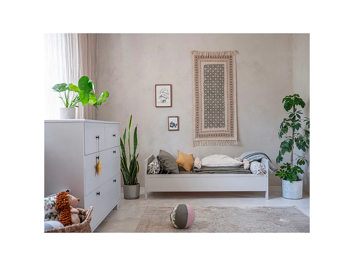 Lit évolutif 70x140 et commode 4 tiroirs Gabriel - Cachemire