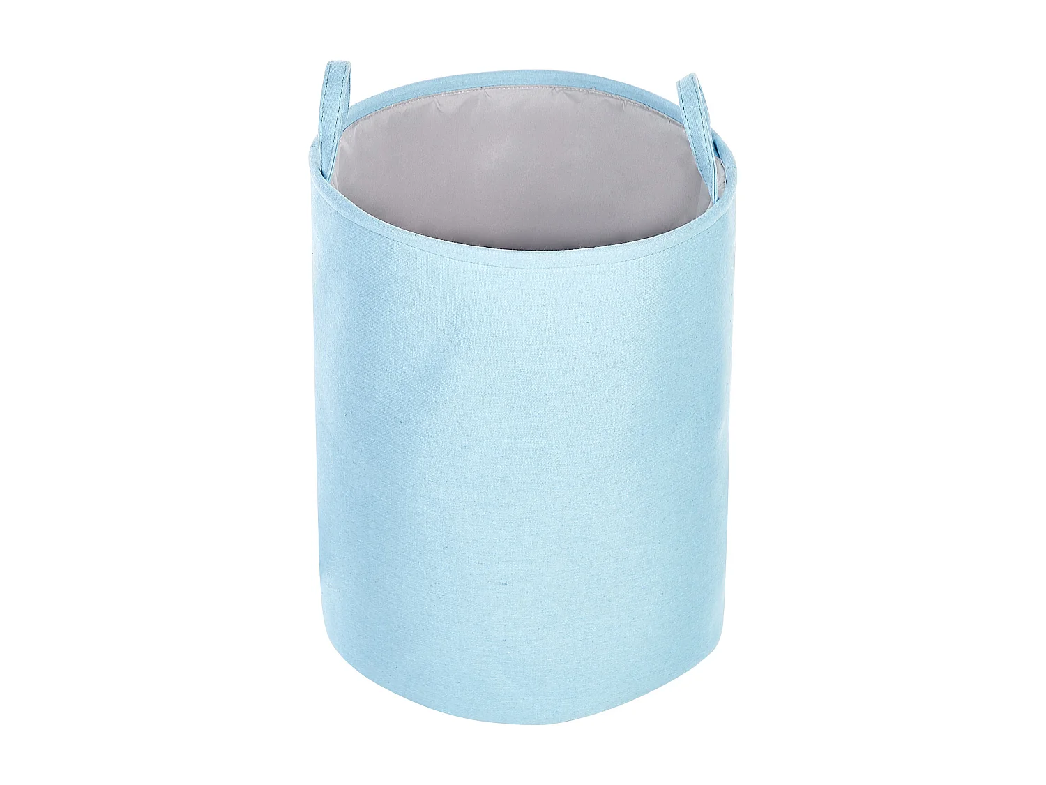 Wäschekorb 3er Set Stoff blau handgemacht rund mit Kordelzug 2 Griffen Archa