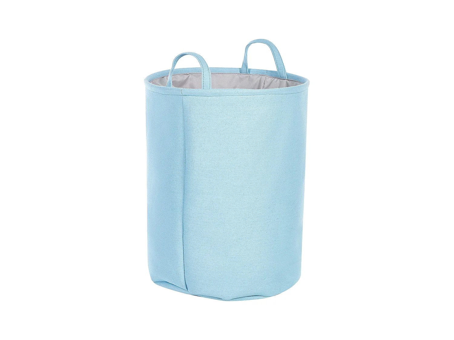 Wäschekorb 3er Set Stoff blau handgemacht rund mit Kordelzug 2 Griffen Archa